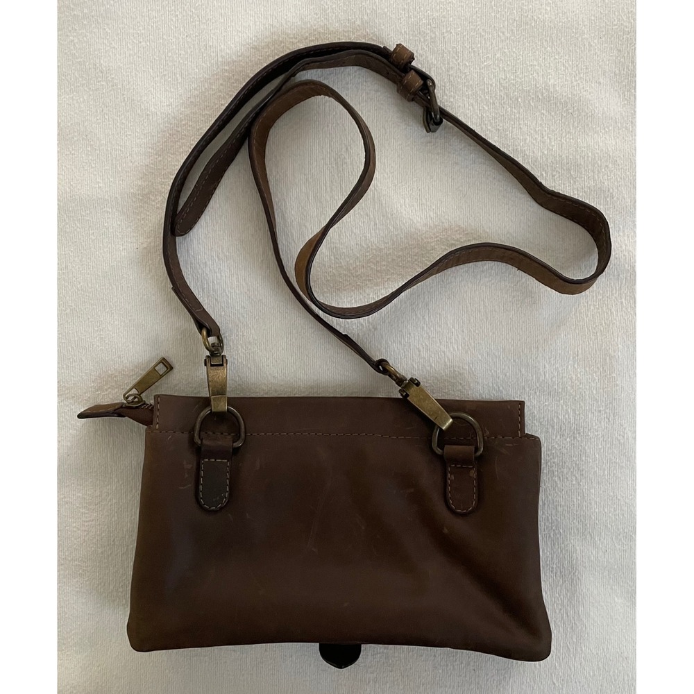 Oaxum La Talabarteria Brown Distressed Leather Crossbody Bag Rustic Travel Boho‎ - Picture 2 of 16